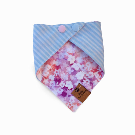 Pink Flowers x Blue Strips Dog Bandana (Copy)