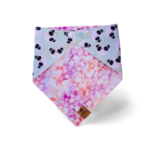 Checker & Pink Flowers Dog Bandana