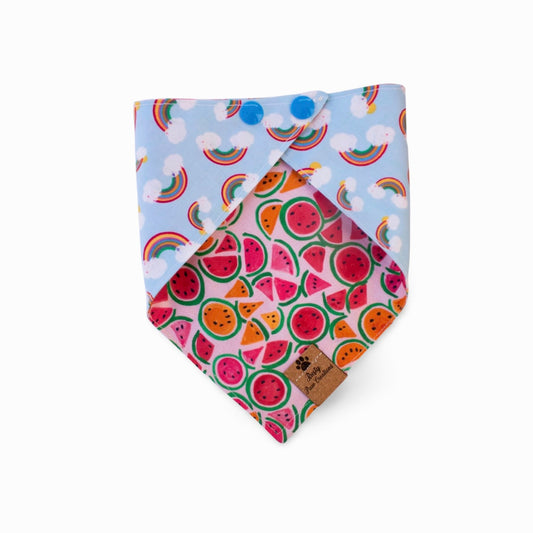 Watermelon and Rainbow Dog Bandana