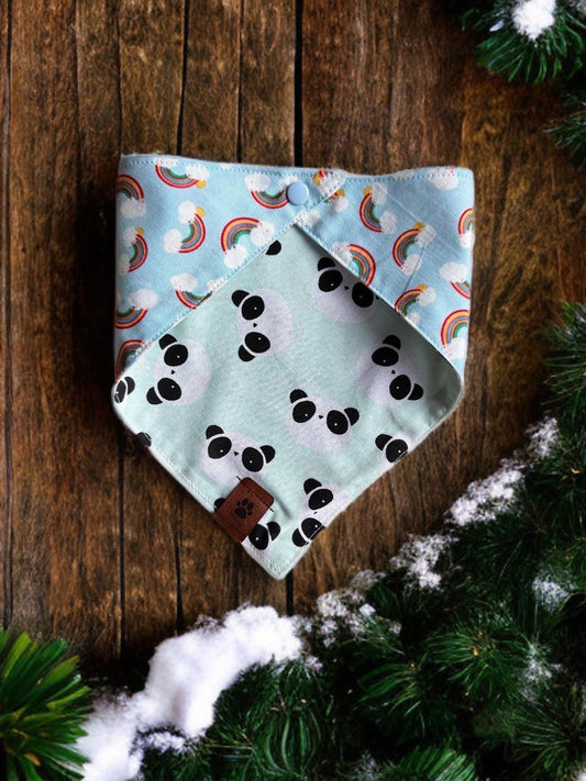 Panda Meets Rainbow Dog Bandana
